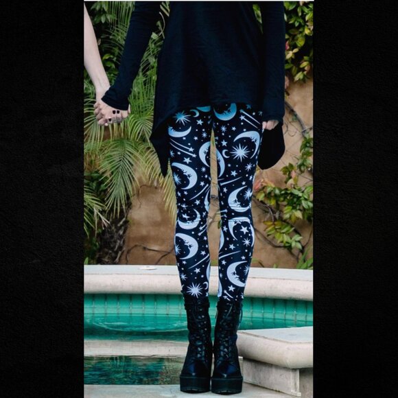 Killstar Pants - KILLSTAR Under the Stars celestial print leggings
